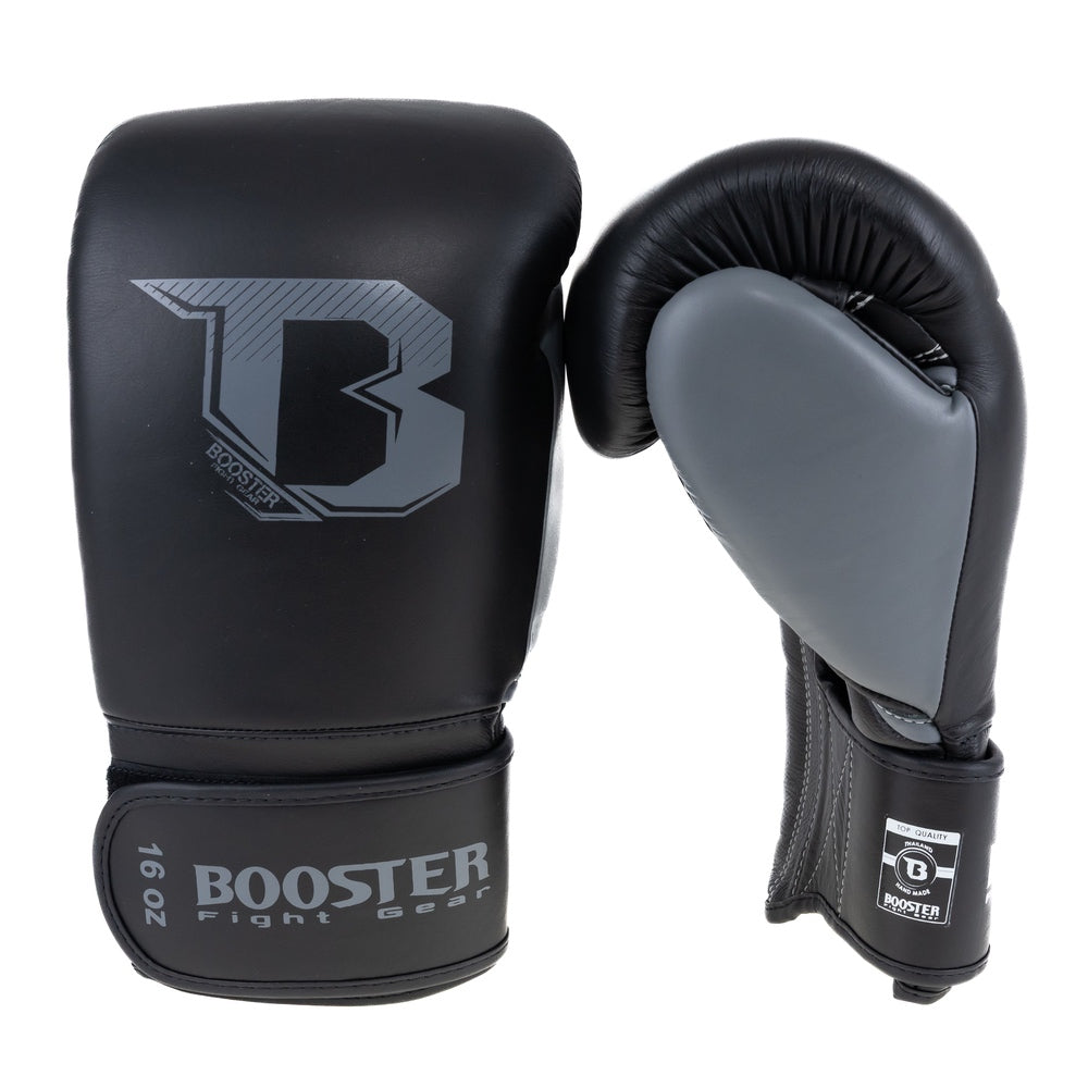 Booster Fight Gear - Rapid Strike Boxhandschuhe - Echtes Leder - schwarz/grau