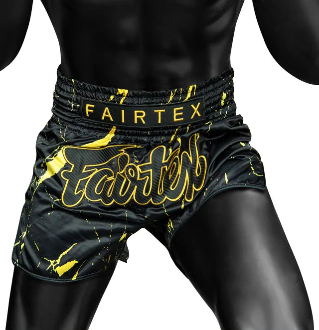Fairtex Muay Thai Shorts - BS1947 Black Marble - schwarz/gold