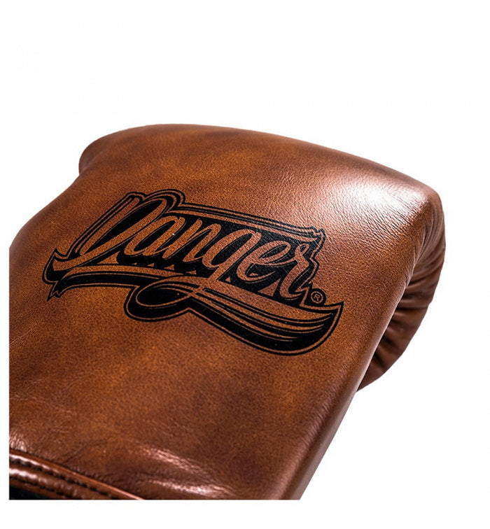 Danger Thai Legend Boxhandschuhe - Echtes Leder - Braune Retro-Optik