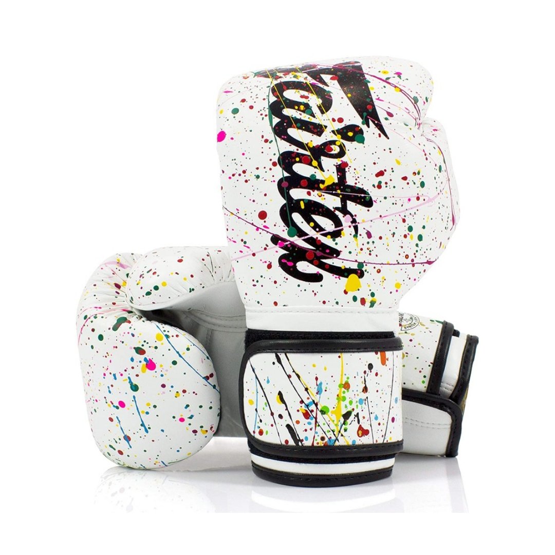 Fairtex BGV14PT Mikrofaser Boxhandschuhe - Kunstkollektionen - Painter - Weiß