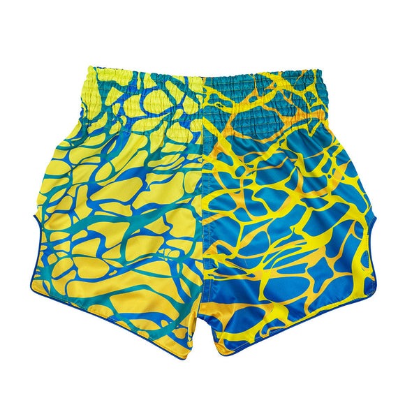 Fairtex BS1927 Muay Thai Shorts - Magma 'Grün - blau/gelb/grün