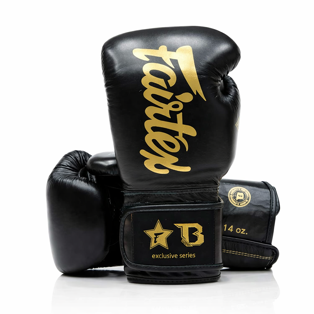 Booster X Fairtex Boxhandschuhe - BG V2 - Echtes Leder - Schwarz/Gold