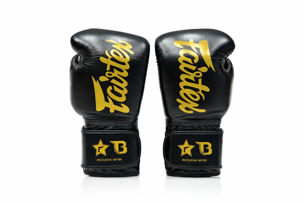 Booster X Fairtex Boxhandschuhe - BG V2 - Echtes Leder - Schwarz/Gold