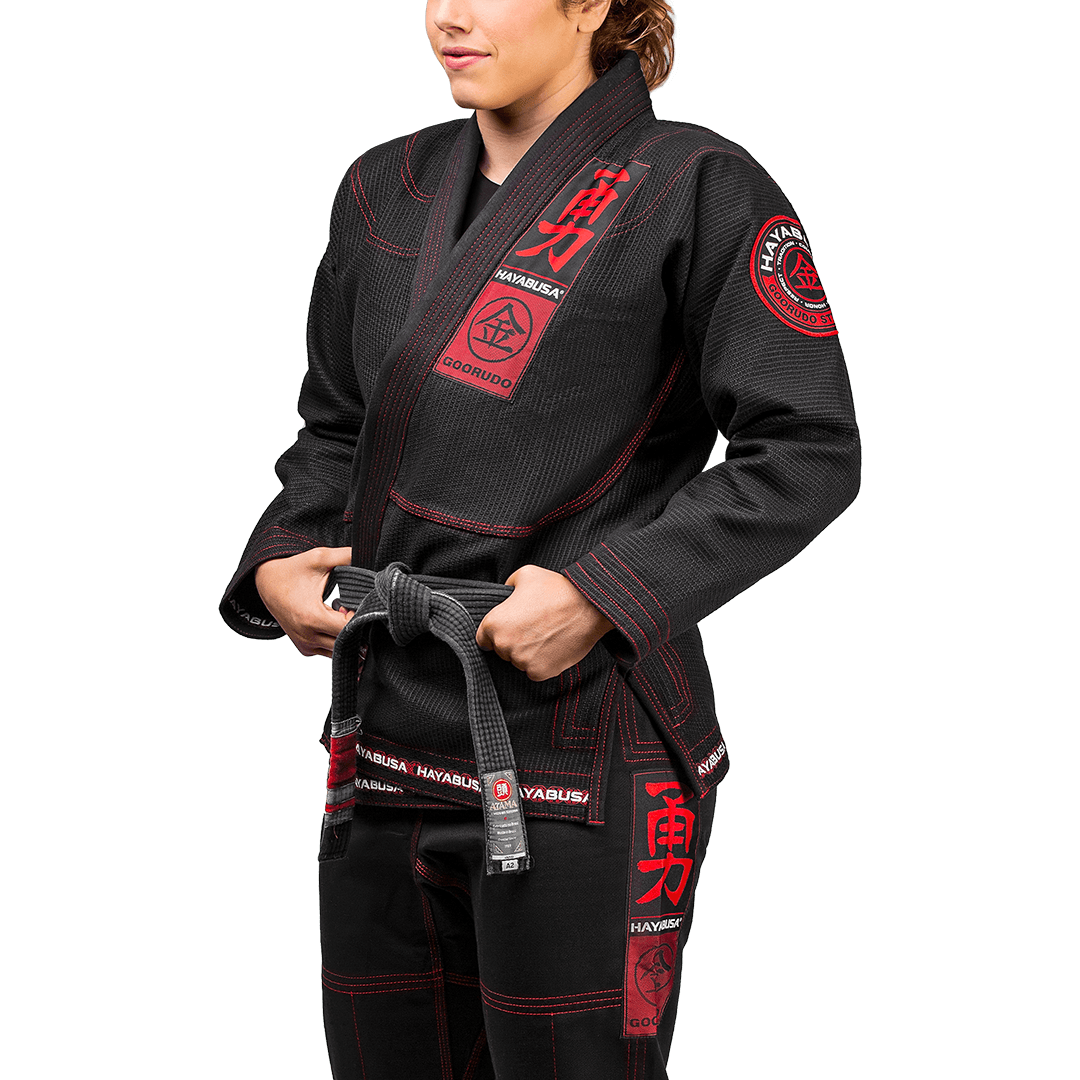 Hayabusa Goorudo 3 Gold Weave Jiu Jitsu Gi - Schwarz / Rot