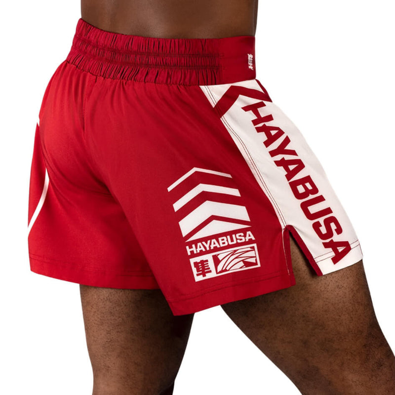 Hayabusa Icon Kickboxing Shorts - Rot / Weiß