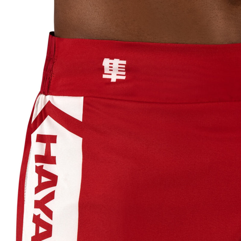 Hayabusa Icon Kickboxing Shorts - Rot / Weiß