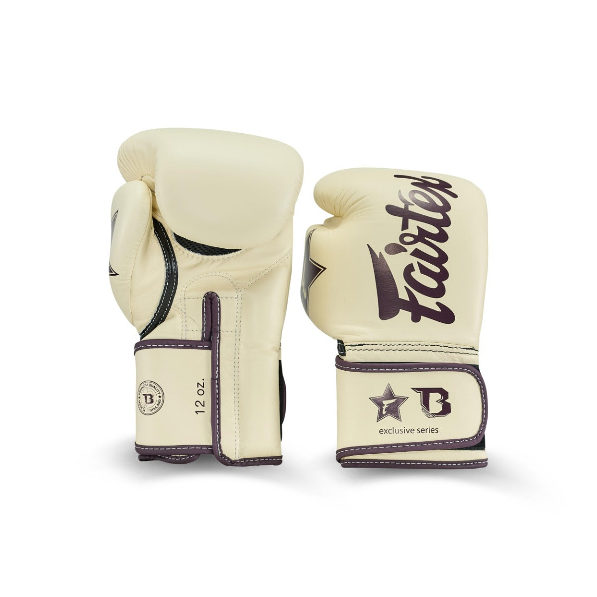 Booster X Fairtex Boxhandschuhe - BG V2 - Echtes Leder - Beige / Dunkelrot