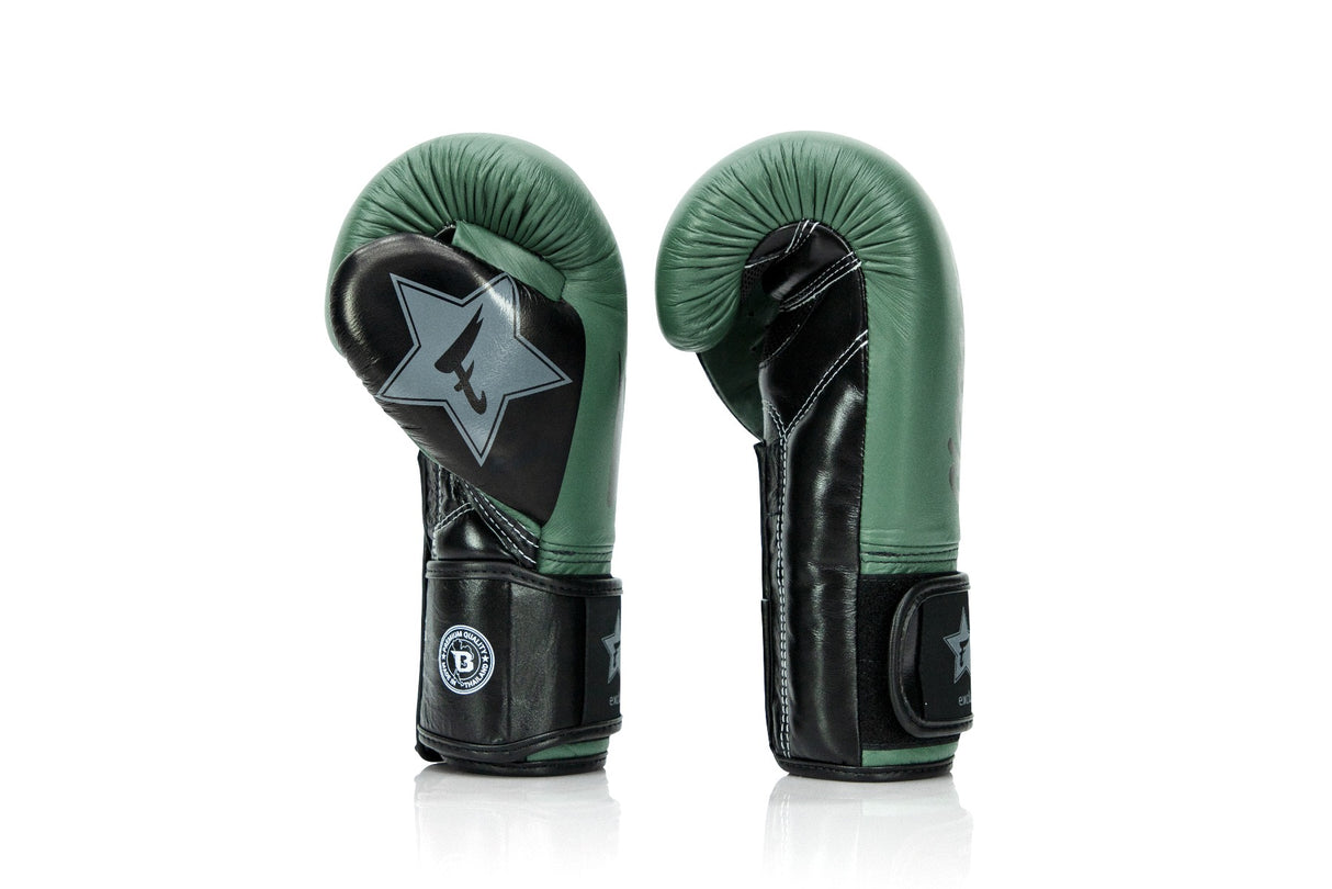 Booster X Fairtex Boxhandschuhe - BG V2 - Echtes Leder - Dunkelgrün / Schwarz