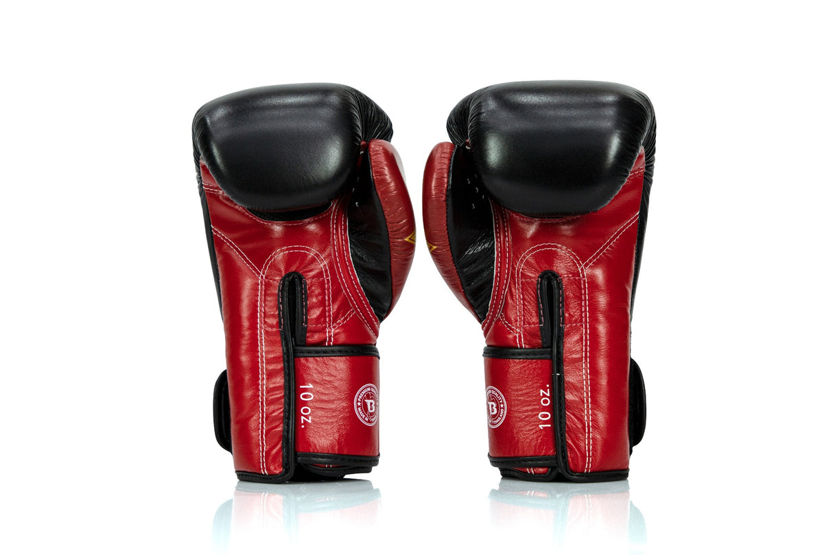 Booster X Fairtex Boxhandschuhe - BG V2 - Echtes Leder - Schwarz / Rot / Gold