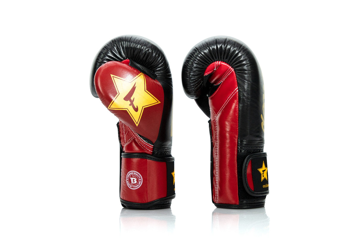 Booster X Fairtex Boxhandschuhe - BG V2 - Echtes Leder - Schwarz / Rot / Gold