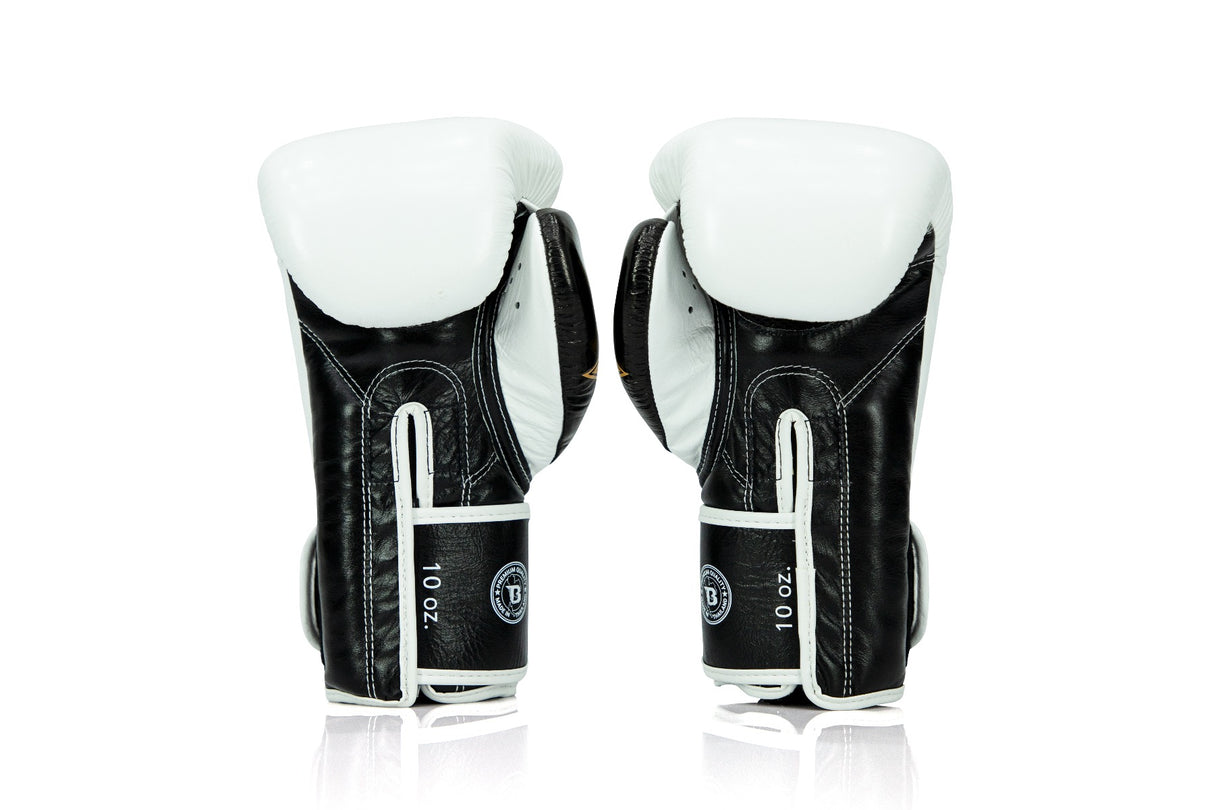 Booster X Fairtex Boxhandschuhe - BG V2 - Echtes Leder - Weiß / Schwarz / Gold