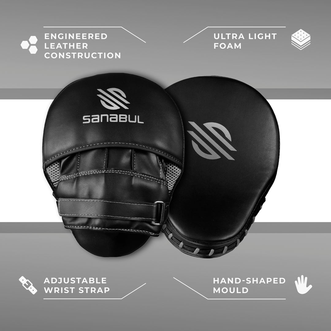 Sanabul Essential Curved Focus Mitts – Schwarz / Silber
