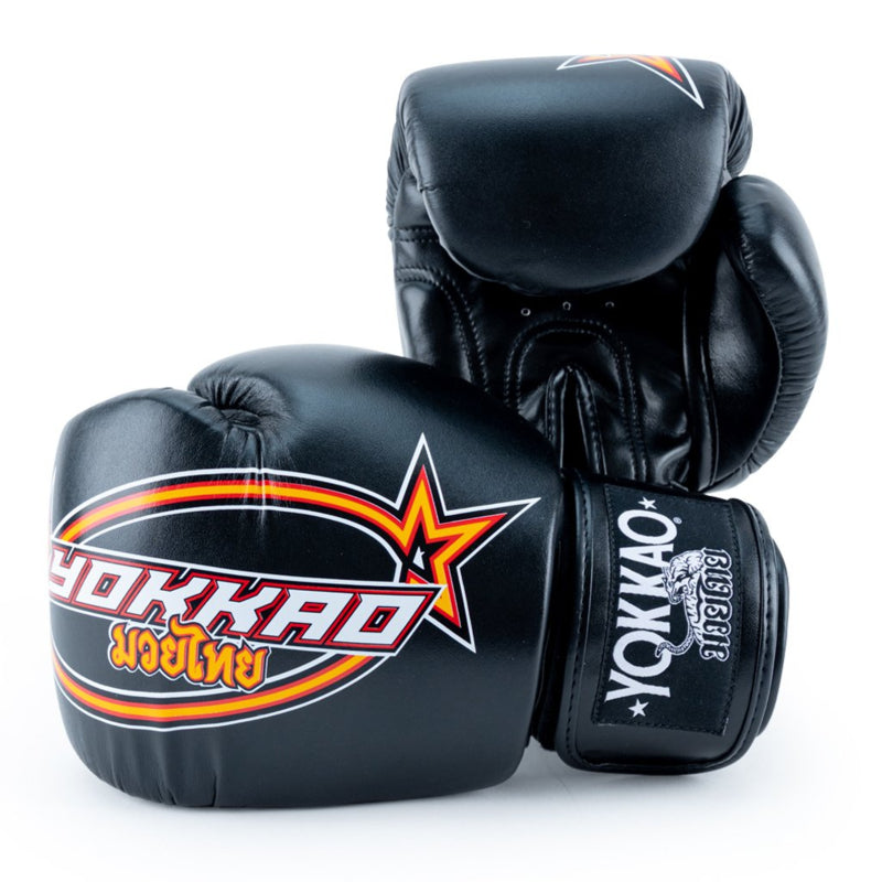 Yokkao Vertikale Boxhandschuhe - Mikrofaser Leder - Schwarz