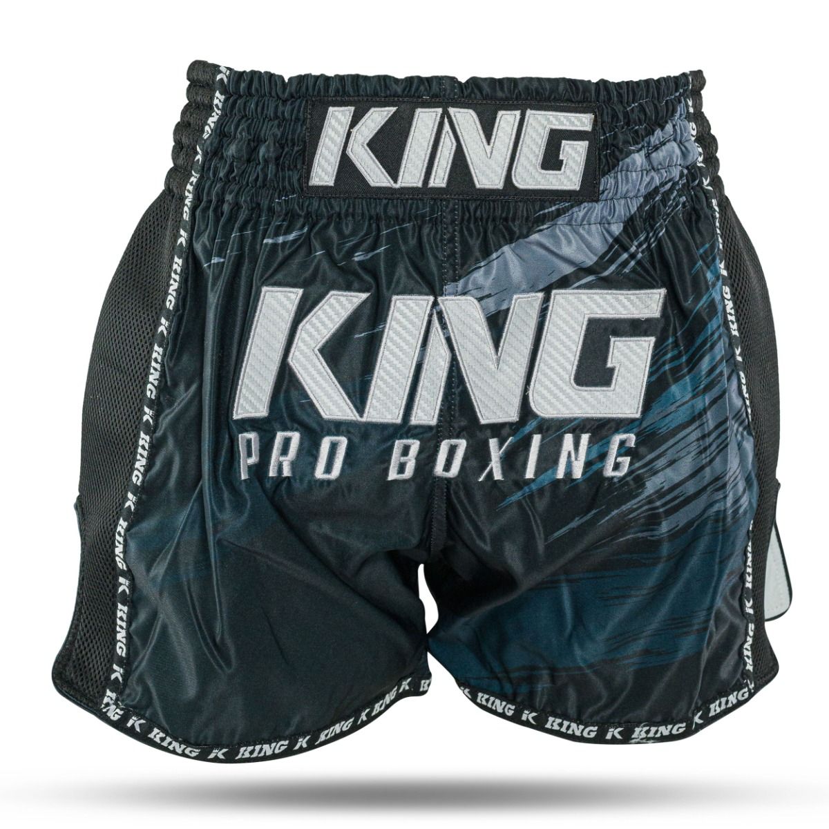 King Pro Boxing Storm 1 Muay Thai Shorts - schwarz/dunkelblau