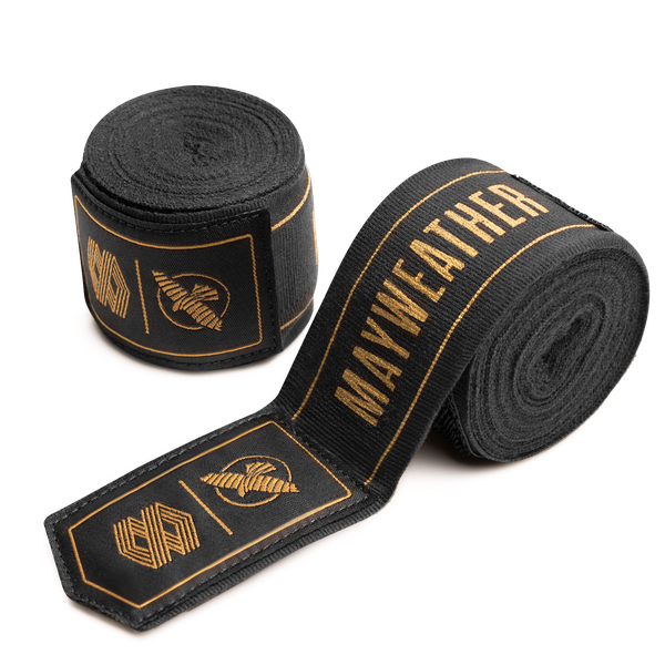 Hayabusa Mayweather Stretch Handwraps - Schwarz/Gold - 4,5 Meter