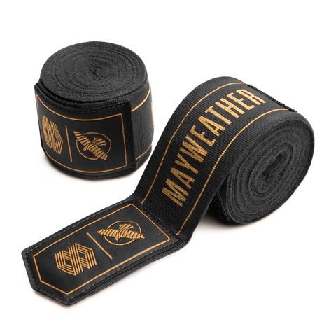 Hayabusa Mayweather Stretch Handwraps - Schwarz/Gold - 4,5 Meter