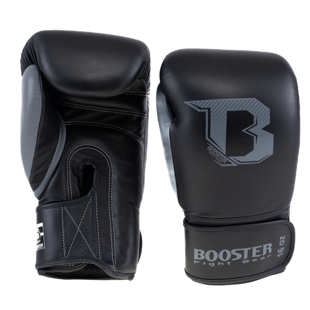 Booster Fight Gear - Rapid Strike Boxhandschuhe - Echtes Leder - schwarz/grau