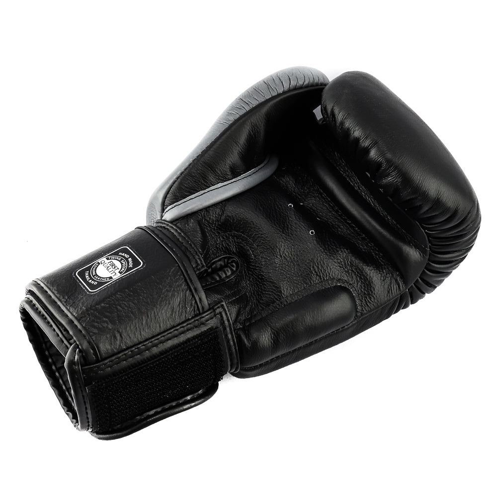 Twins Special BGVL 8 Boxhandschuhe - Echt Leder - Schwarz / Grau