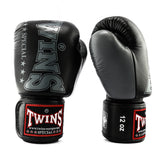 Twins Special BGVL 8 Boxhandschuhe - Echt Leder - Schwarz / Grau