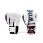 Twins Special BGVL 8 Boxhandschuhe - Echt Leder - Weiß / Grau