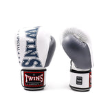 Twins Special BGVL 8 Boxhandschuhe - Echt Leder - Weiß / Grau