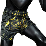 Fairtex Muay Thai Shorts - BS1947 Black Marble - schwarz/gold
