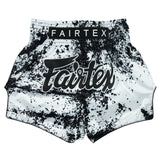 Fairtex Muay Thai Shorts - BS1948 Grunge White - Weiß / Schwarz