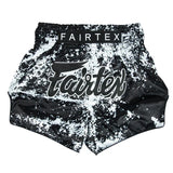 Fairtex Muay Thai Shorts - BS1949 Grunge White - Schwarz / Weiß