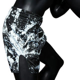 Fairtex Muay Thai Shorts - BS1949 Grunge White - Schwarz / Weiß