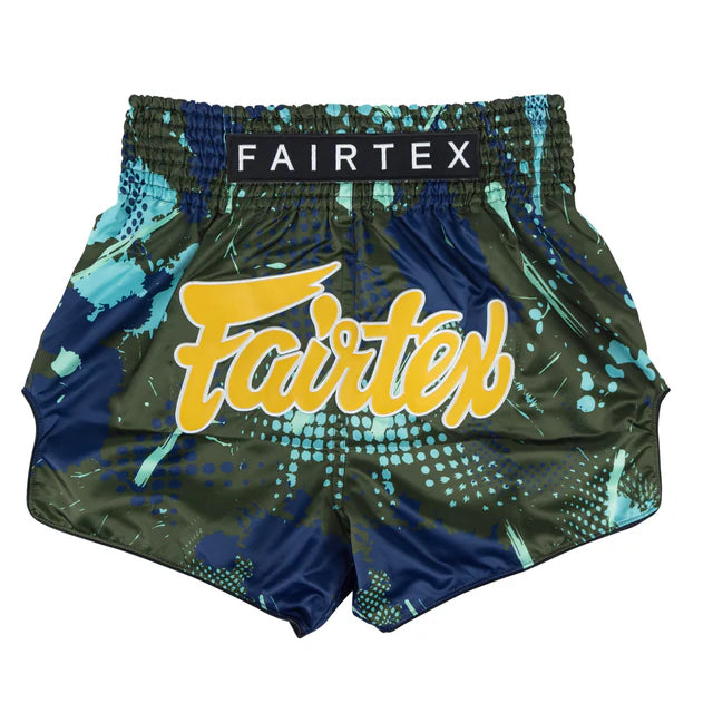 Fairtex Muay Thai Shorts - BS1954 Matrix - grün / blau