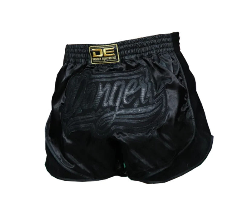 Danger Muay Thai Shorts High Raise - Satin - schwarz