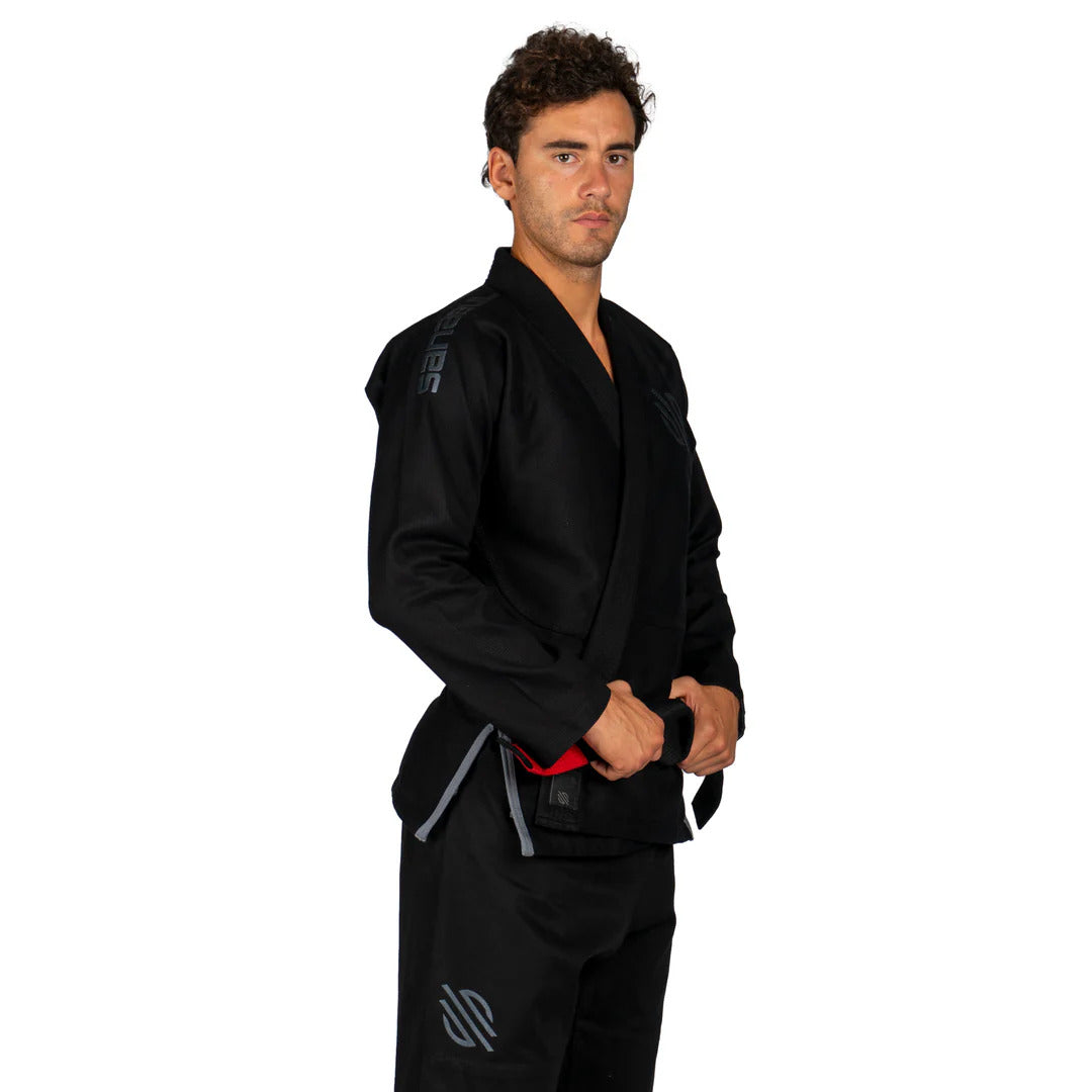 Sanabul Essential Leichtgewicht Brasilianisches Jiu Jitsu Gi - Vorverkleinert Baumwolle - IBJJF genehmigt - Schwarz