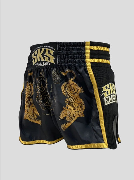 SKS Muay Thai Shorts Sakyant “Tiger” - Schwarz / Gold