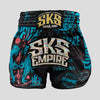 SKS Muay Thai Shorts Sakyant “Stickerbomb” - Schwarz / Blau