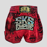 SKS Muay Thai Shorts Sakyant “Stickerbomb” - Rot / Schwarz
