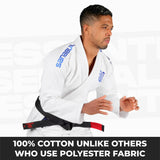 Sanabul Essential Leichtgewicht Brasilianisches Jiu Jitsu Gi - Vorgewaschene Baumwolle - IBJJF genehmigt - Weiß