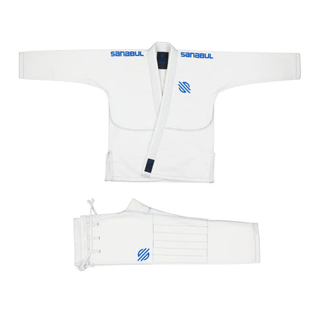 Sanabul Essential Leichtgewicht Brasilianisches Jiu Jitsu Gi - Vorgewaschene Baumwolle - IBJJF genehmigt - Weiß