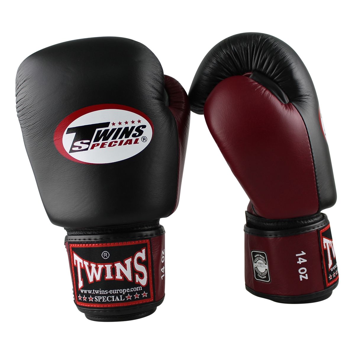 Twins Special BGVL 3 Boxhandschuhe - Echt Leder - Schwarz / Weinrot