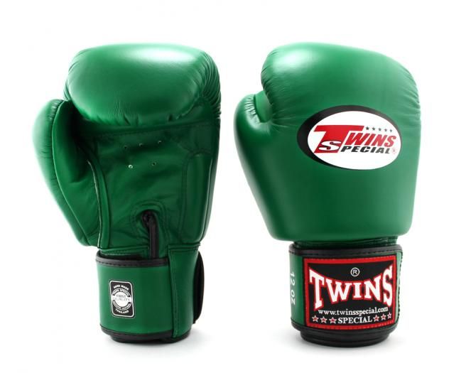 Twins Special BGVL 3 Boxhandschuhe - Echtes Leder - Dunkelgrün