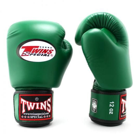 Twins Special BGVL 3 Boxhandschuhe - Echtes Leder - Dunkelgrün