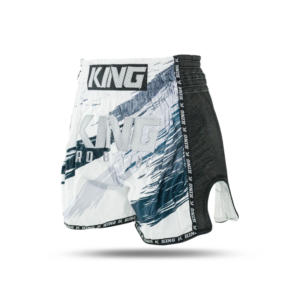 King Pro Boxing Storm 2 Muay Thai Shorts - weiß/dunkelblau