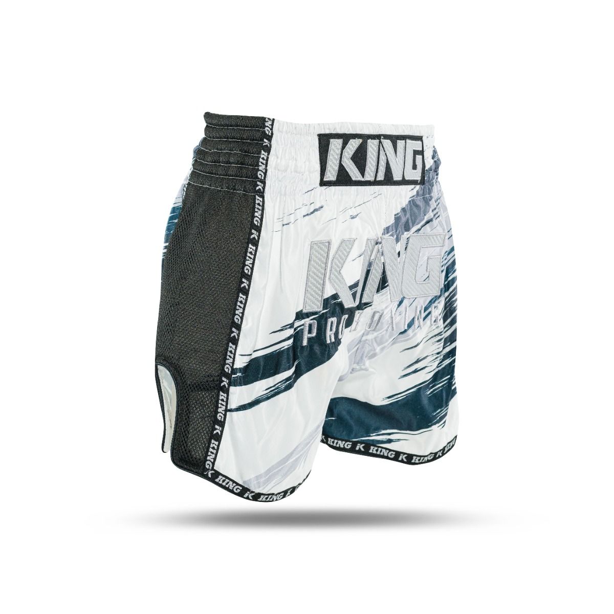 King Pro Boxing Storm 2 Muay Thai Shorts - weiß/dunkelblau