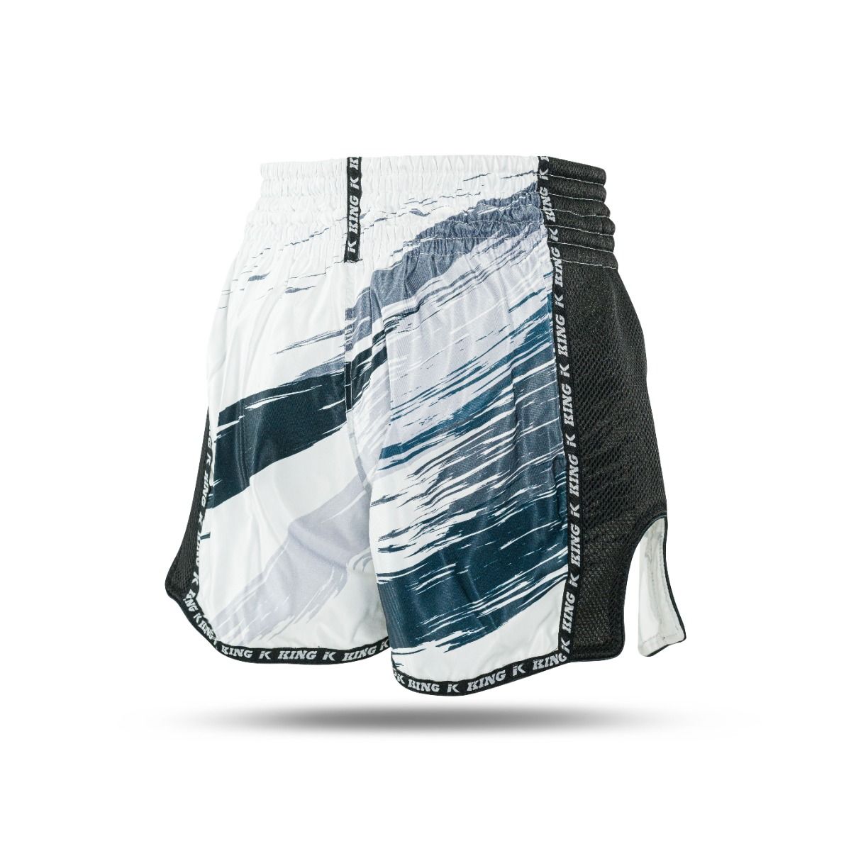 King Pro Boxing Storm 2 Muay Thai Shorts - weiß/dunkelblau