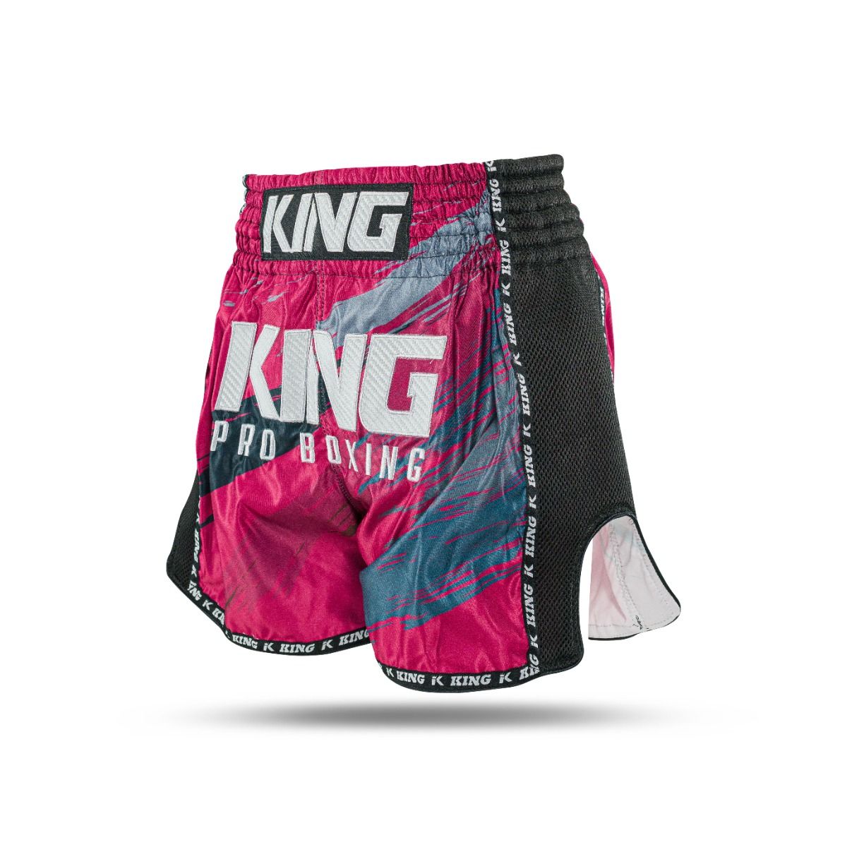 King Pro Boxing Storm 3 Muay Thai Shorts - rot/dunkelblau