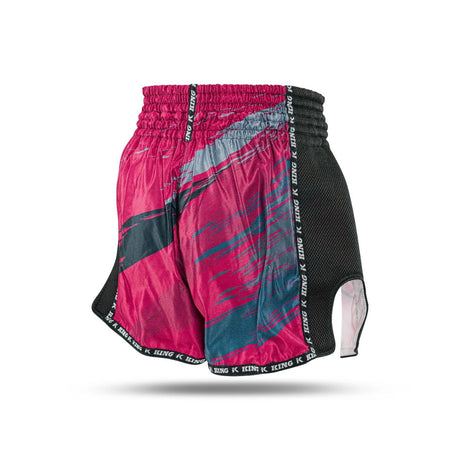 King Pro Boxing Storm 3 Muay Thai Shorts - rot/dunkelblau