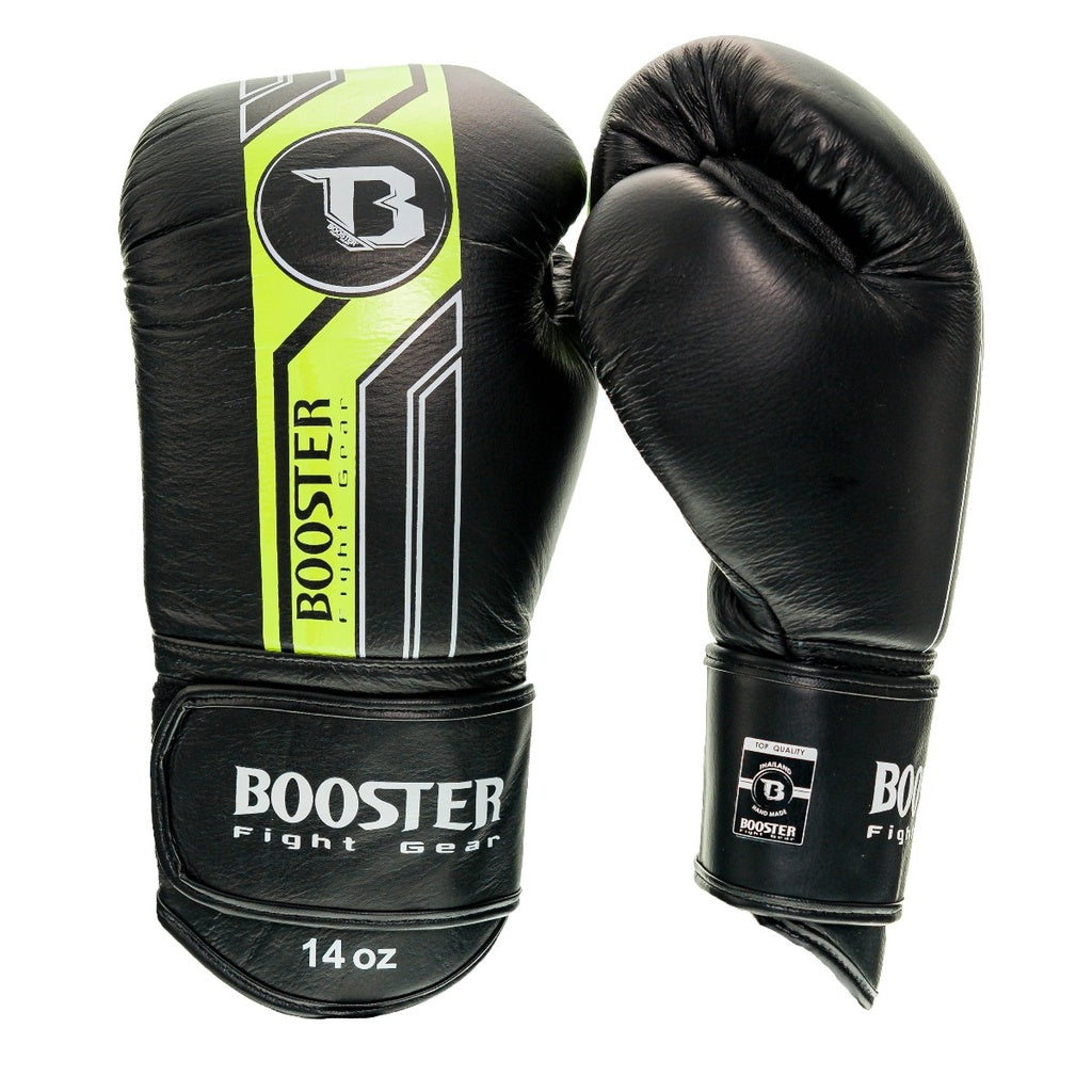 Booster Pro Range BGL V9 Boxhandschuhe - Echt Leder - schwarz/gelb
