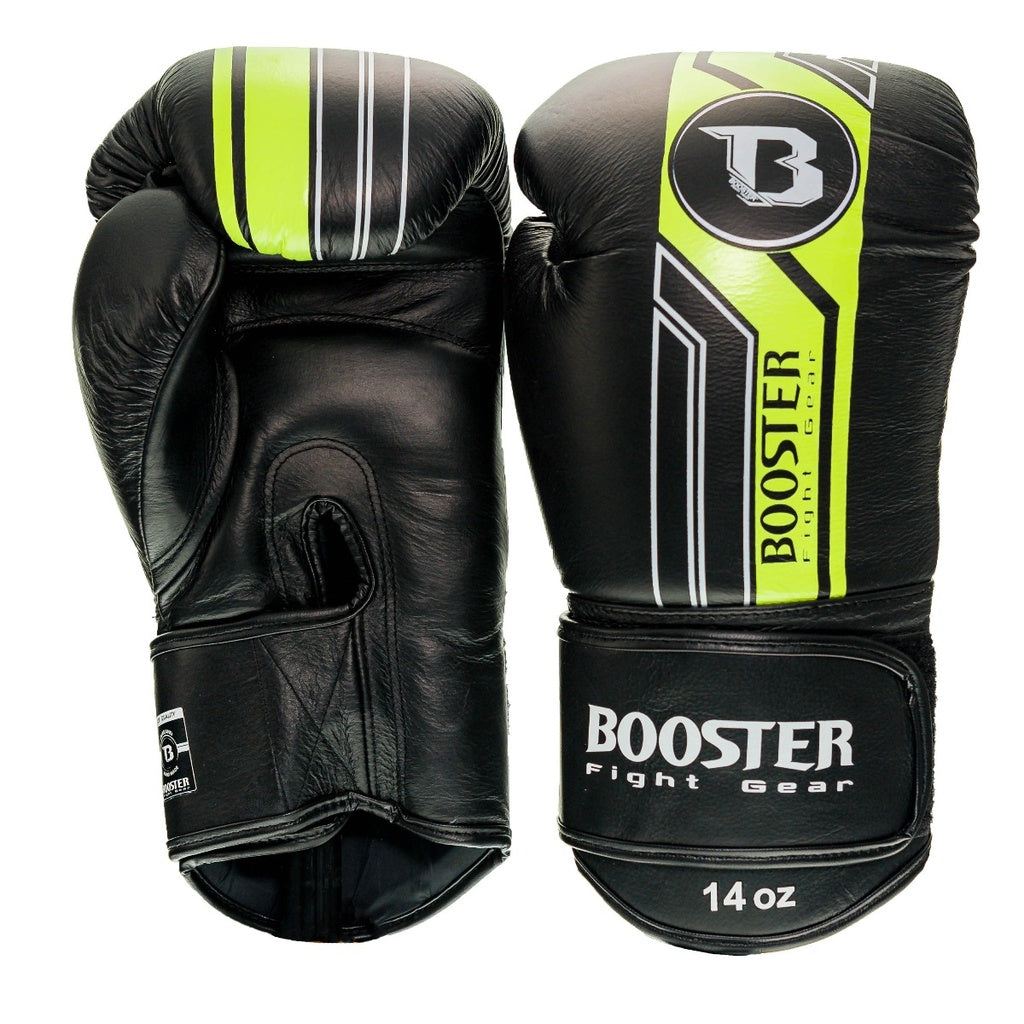 Booster Pro Range BGL V9 Boxhandschuhe - Echt Leder - schwarz/gelb