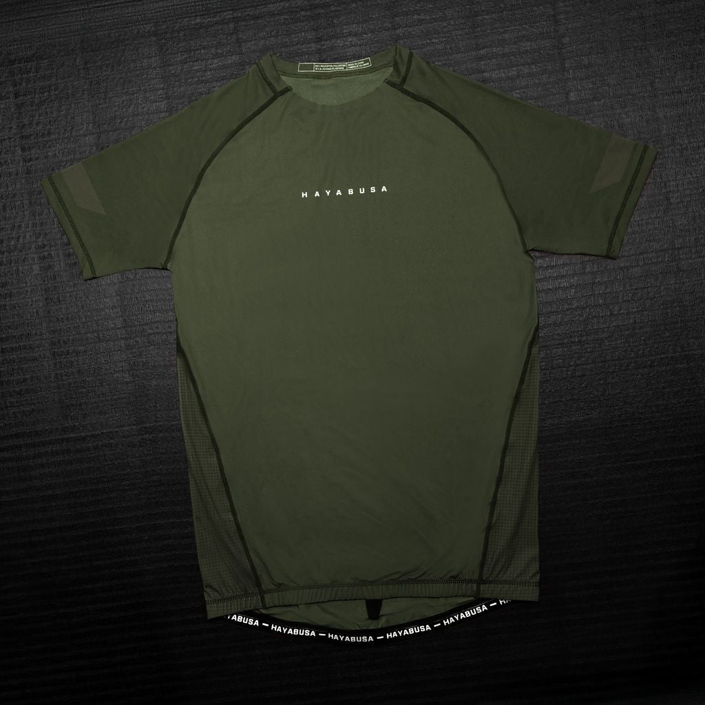 Hayabusa Core Kurzarm Rashguard für Herren - Dunkelgrün