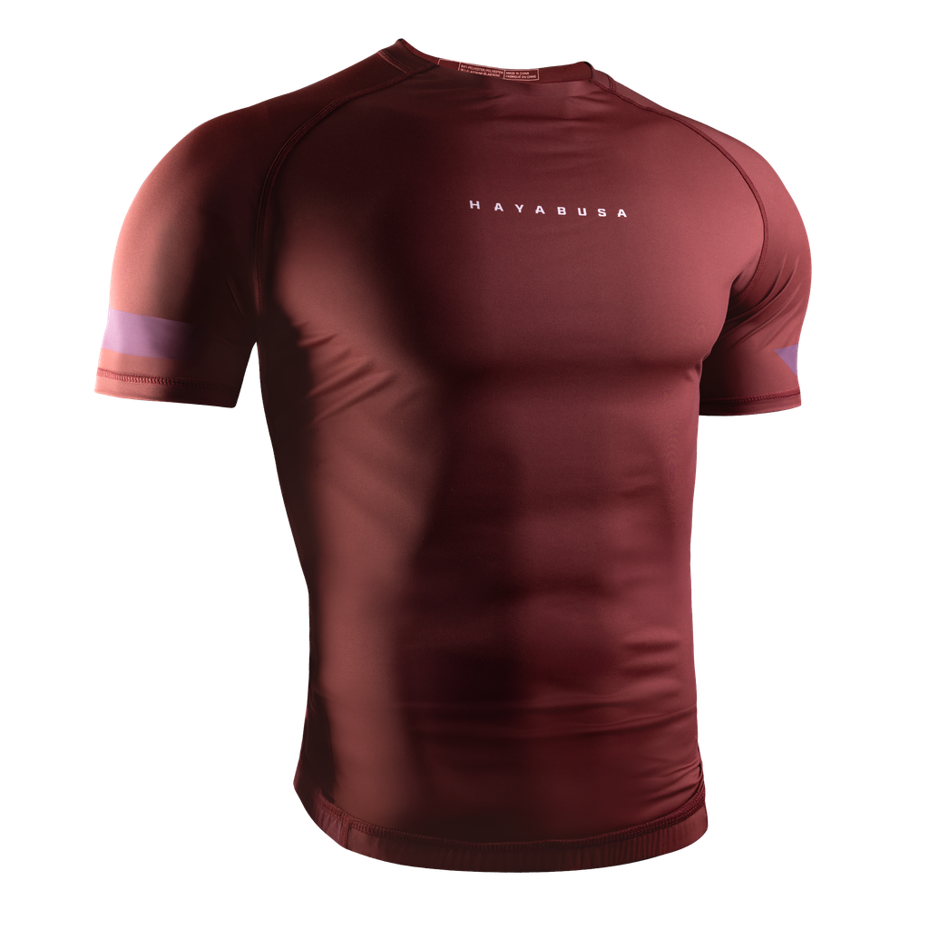 Hayabusa Core Kurzarm Rashguard für Herren - Dunkelrot