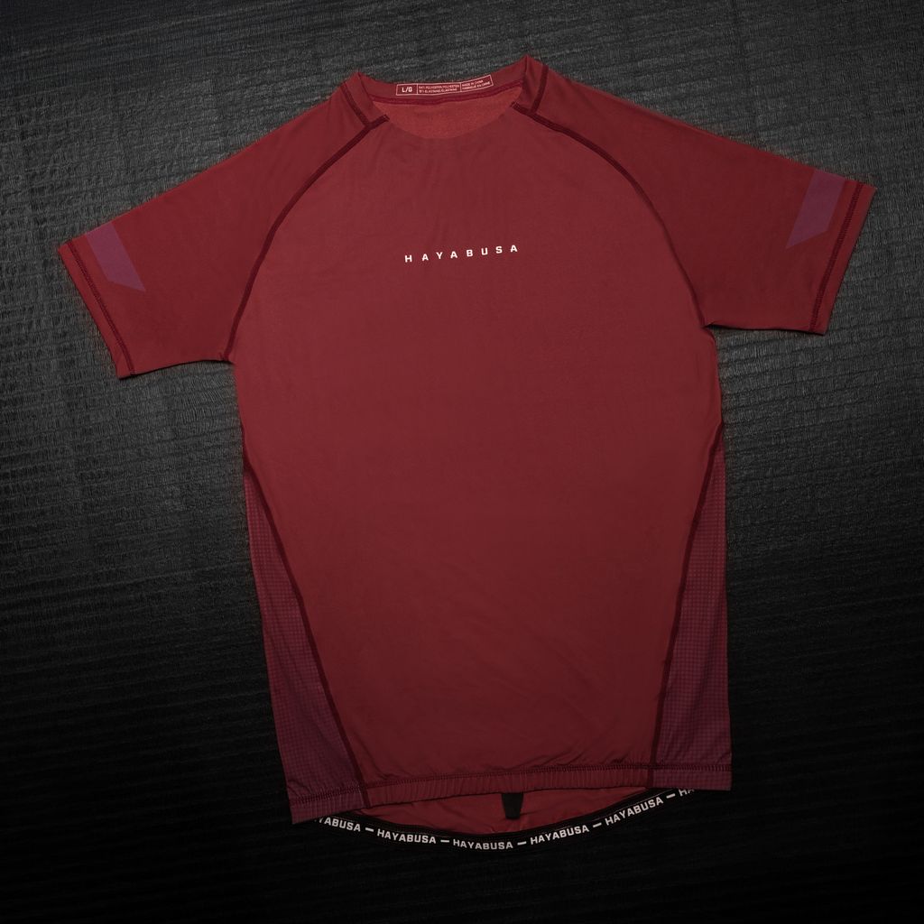 Hayabusa Core Kurzarm Rashguard für Herren - Dunkelrot